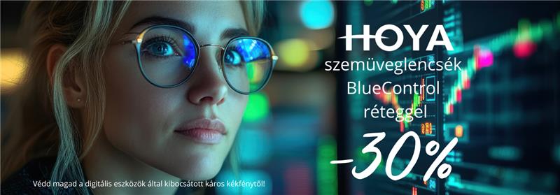 HOYA BlueControl lencsék –30% kedvezménnyel

